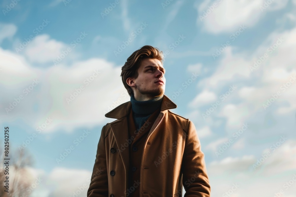 A person standing tall with a confident posture and a determined expression. A person standing tall with a confident posture and a determined expression.