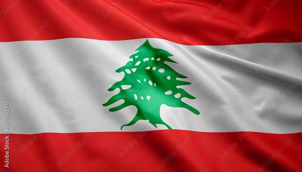 folded flag of Lebanon with visible satin texture folded flag of Lebanon with visible satin texture