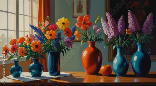  vase with flowers in it on a table