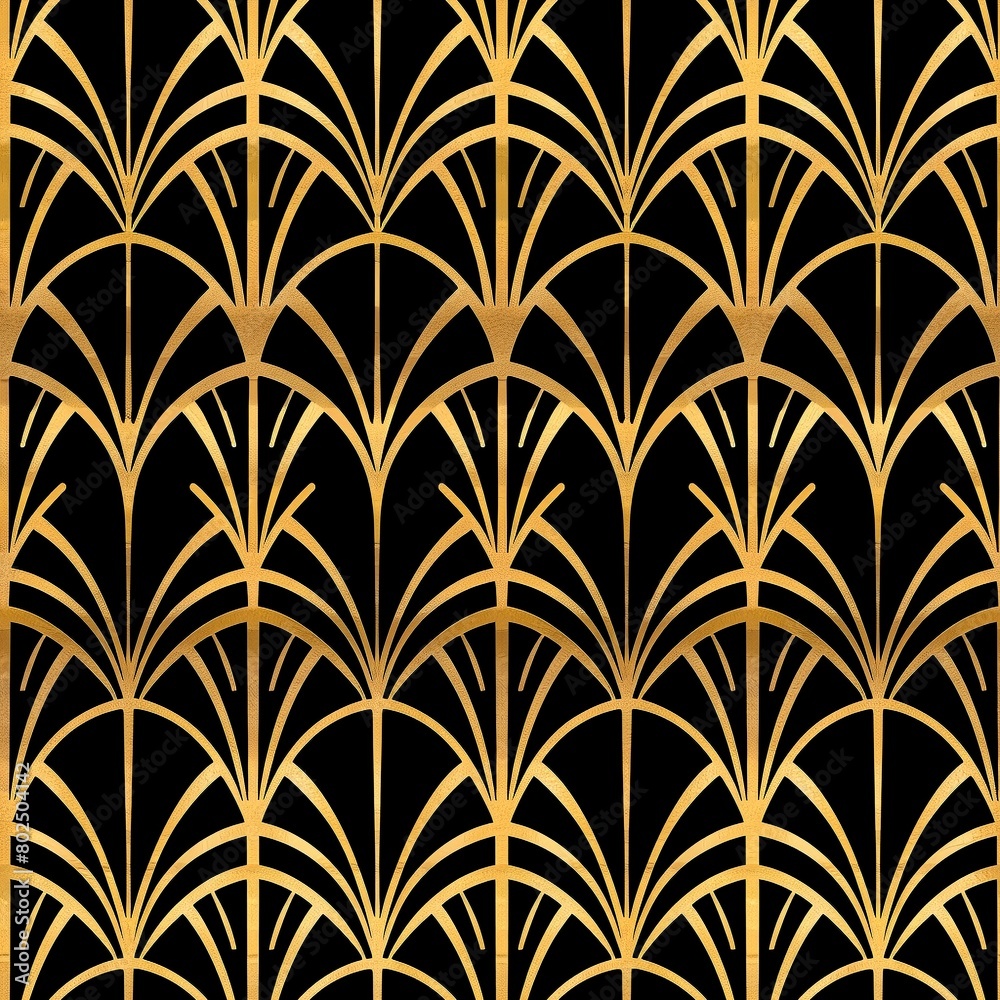Gold on Black Art Deco seamless pattern digital paper Gold on Black Art Deco seamless pattern digital paper