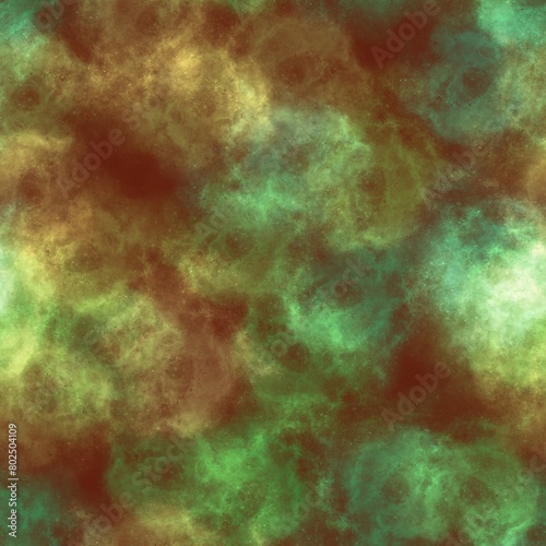 Seamless abstract textured pattern. Simple background green, brown and yellow texture. Digital brush strokes background. Designed for textile fabrics, wrapping paper, background, wallpaper, cover.