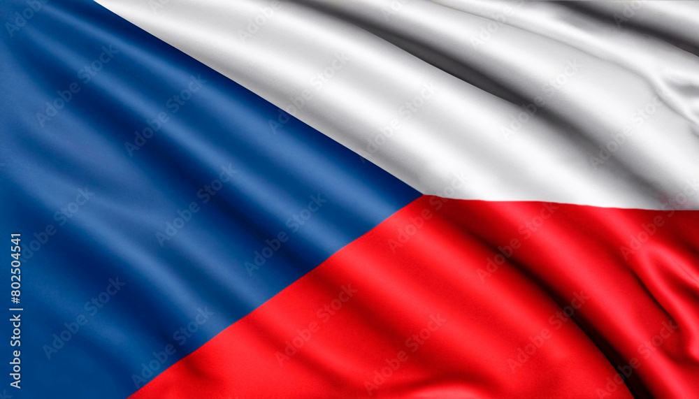 Flag of the Czech Republic with folds Flag of the Czech Republic with folds