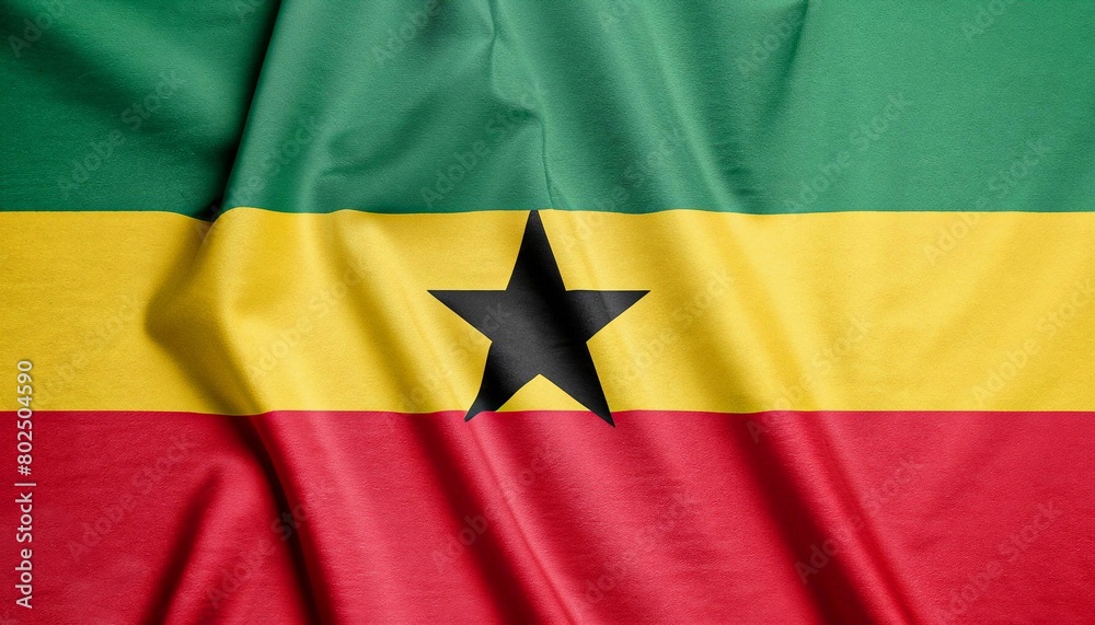 folded flag of Ghana with visible satin texture folded flag of Ghana with visible satin texture