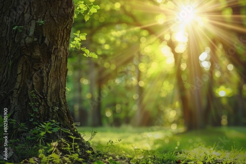 sun rays in the forest