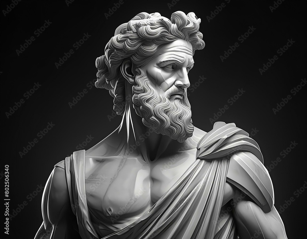 Greek hero with strong mindset, personal growth and stoicism concept