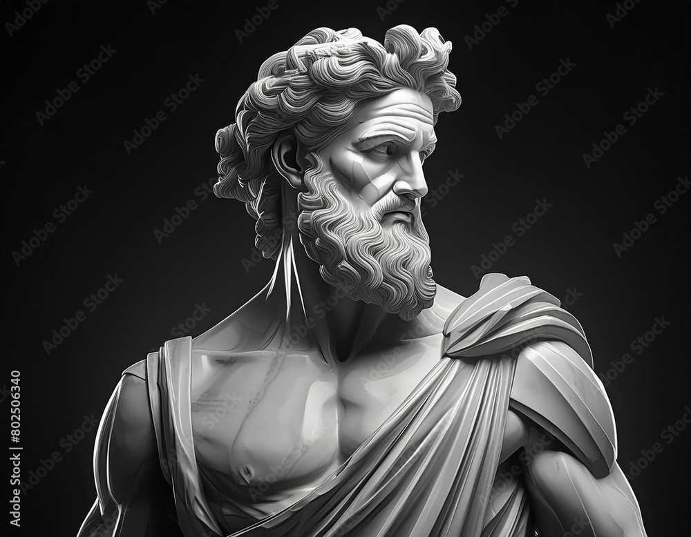Greek hero with strong mindset, personal growth and stoicism concept Greek hero with strong mindset, personal growth and stoicism concept
