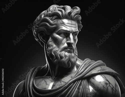 Greek hero with strong mindset, personal growth and stoicism concept
