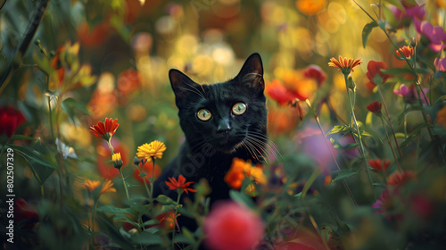 cat in the field photo