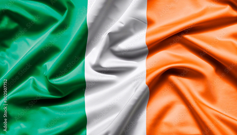 Ireland flag with folds Ireland flag with folds