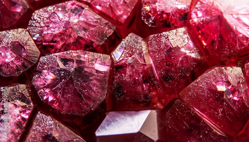 macro photo of ruby texture with crystal structure photo