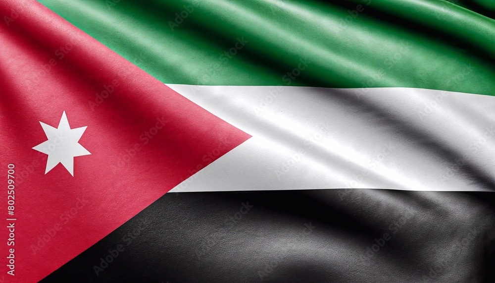 folded flag of Jordan with visible satin texture folded flag of Jordan with visible satin texture