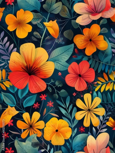 colorful pattern with flowers