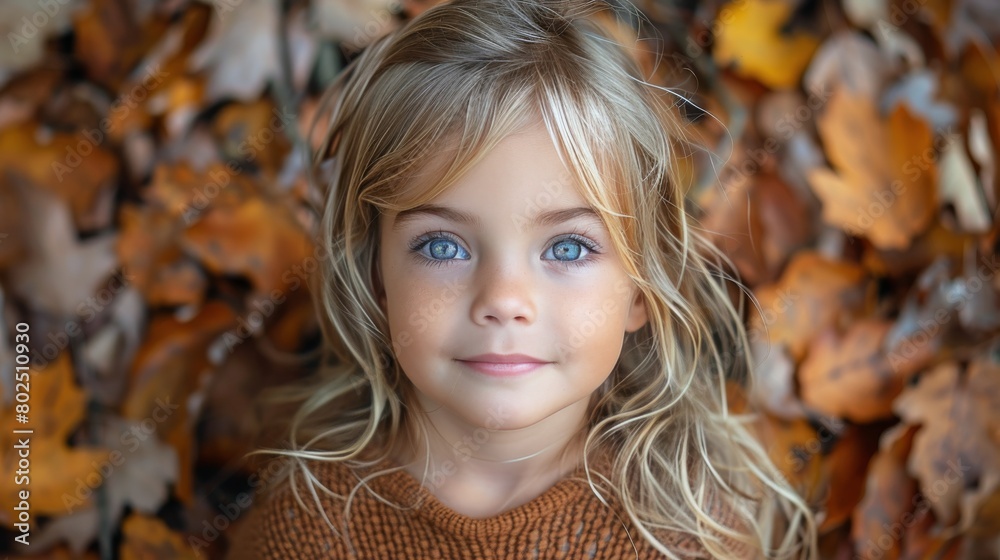 Child Enthralled by Autumn Colors. Child Enthralled by Autumn Colors.