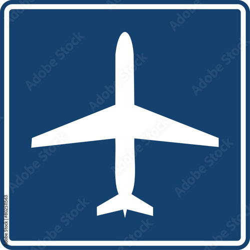 aeropuerto, hospedaje, señal color azul, pictograma, informativa, servicios generales, rectangular, rectangular informativo, icono, vector, azul, símbolo, información, silueta, ilustración, señales