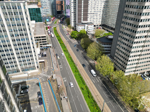 Most Beautiful Aerial View of Central West Croydon London City of England United Kingdom. April 24th, 2024