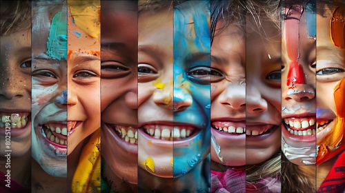 Spectrum of Smiles: A vibrant portrayal of diverse smiles, ranging from the innocent joy of a child to the contentment of a grandparent. photo