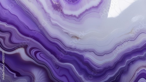 Abstract luxurious patterns of purple and white agate stone with swirling bands of color