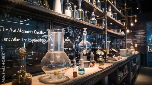 The Alchemist's Crucible: Innovation through Experimentation - Portrays a laboratory setting where scientists conduct experiments, exploring the unknown with curiosity and determination