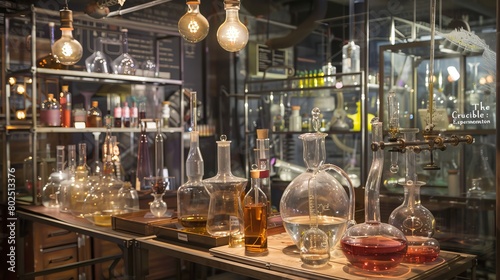 The Alchemist's Crucible: Innovation through Experimentation - Portrays a laboratory setting where scientists conduct experiments, exploring the unknown with curiosity and determination photo
