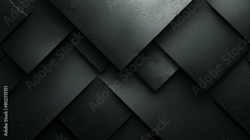 Dark grey abstract geometric background with dark triangular shapes and a textured surface. Modern minimal wallpaper design