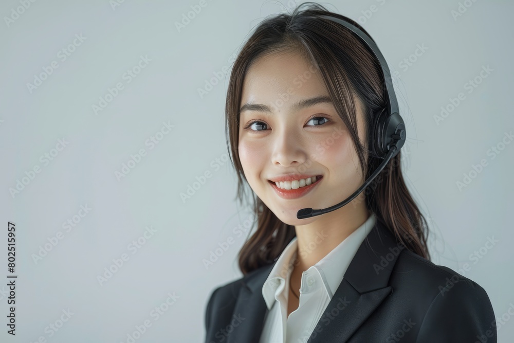 Professional Customer Service Representative Wearing Headset Professional Customer Service Representative Wearing Headset