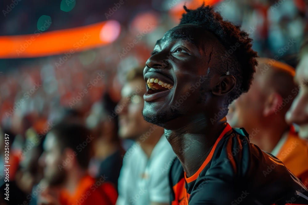 Close up portrait of a happy african american football fan Close up portrait of a happy african american football fan