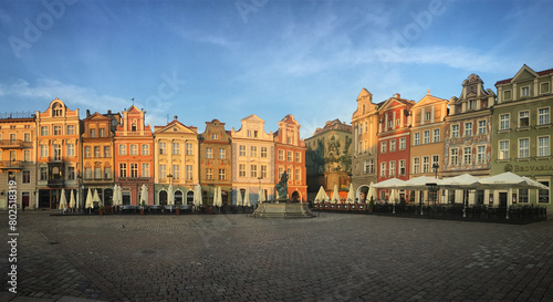 Panorama of the Stary Rynek square with its historic buildings in Poznań, Poland, June 2019 photo