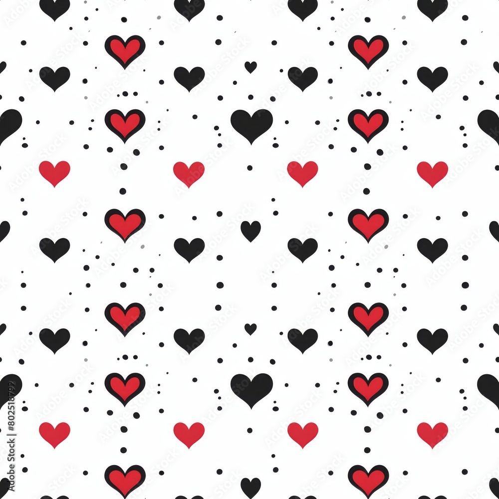 Seamless Heart Pattern on White Background

