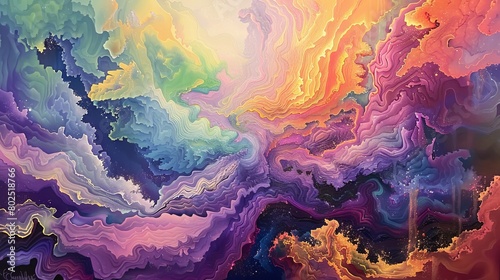 Artful Canvas: Painting Dreamscapes of Color and Form photo