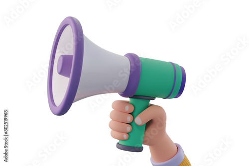 a cartoon hand holding a megaphone