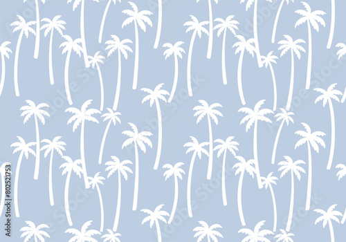 Fototapeta Naklejka Na Ścianę i Meble -  Tropical palm tree repeat pattern beach pattern coastal repeat vector file
