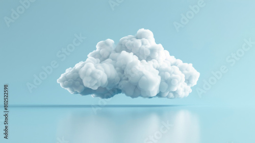 Obraz na płótnie A puffy white cloud isolated on a light blue sky background w salonie