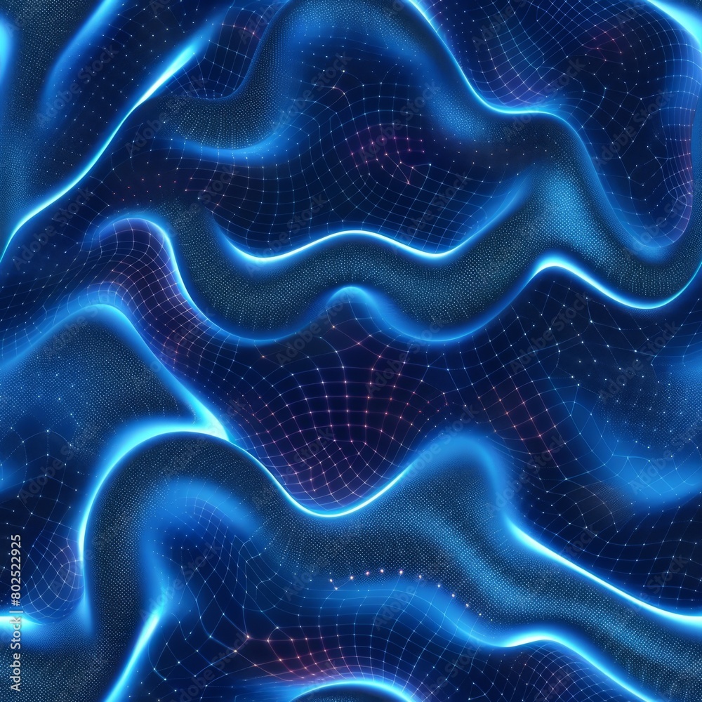 Fototapeta premium Abstract Neon Blue Texture Seamless Pattern Tile