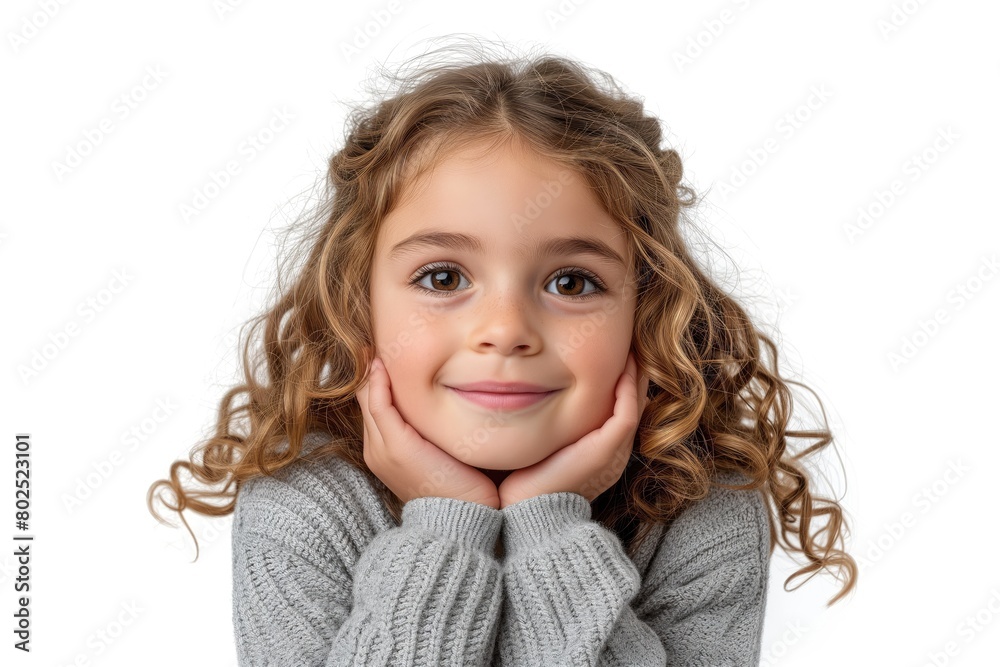 Smiling Girl Happy Portrait of a Children, White Background Studio Photo of Cheerful People Showing Emotion, Female Child Hair Fashion Clothing Model Smiling Girl Happy Portrait of a Children, White Background Studio Photo of Cheerful People Showing Emotion, Female Child Hair Fashion Clothing Model