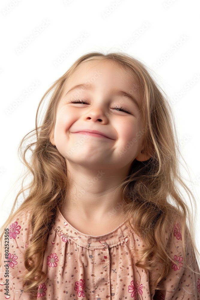 Smiling Girl Happy Portrait of a Children, White Background Studio Photo of Cheerful People Showing Emotion, Female Child Hair Fashion Clothing Model Smiling Girl Happy Portrait of a Children, White Background Studio Photo of Cheerful People Showing Emotion, Female Child Hair Fashion Clothing Model