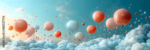 Balloons in Flight - Turquoise Celebration photo