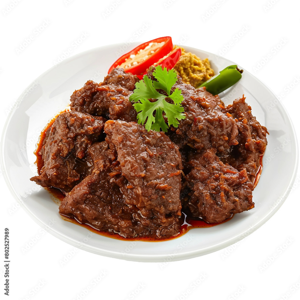 Rendang, transparent background, isolated image, generative AI Rendang, transparent background, isolated image, generative AI