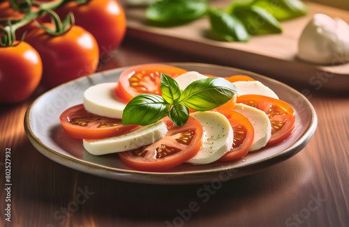 Mozzarella e pomodori, caprese italiana photo