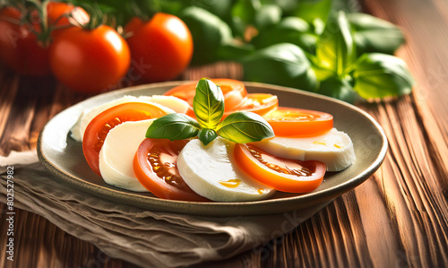 Mozzarella e pomodori, caprese italiana photo