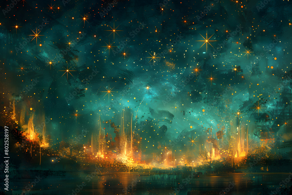 Celestial Masterpiece: Dazzling Starry Night Sky on Canvas