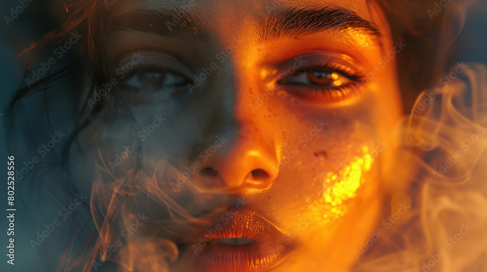 woman face in the smoke woman face in the smoke