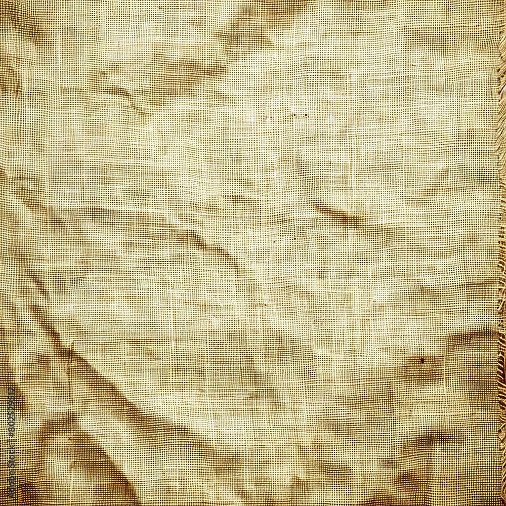 Rustic Linen Fabric Texture with Wrinkles and Frayed Edges. Generated by AI Rustic Linen Fabric Texture with Wrinkles and Frayed Edges. Generated by AI
