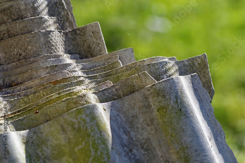 Принти на полотні Stack of asbestos roofing sheets. Carcinogenic eternite.