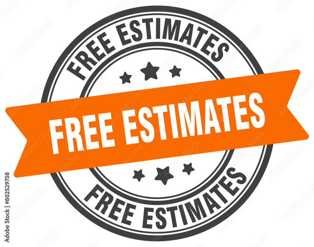Fototapeta premium free estimates stamp. free estimates label on transparent background. round sign