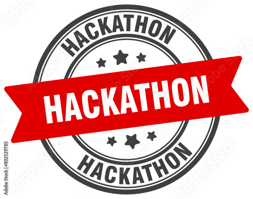hackathon stamp. hackathon label on transparent background. round sign