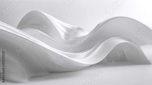 Elegant White Silk Fabric Waves Abstract Background Design