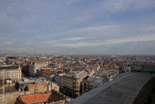 Skyline of the beautiful city of Budapest, Hungary from a rooftop building landmark © jordieasy