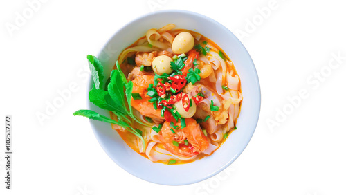 Tom Yum Goong, Thai noodle with salmon and vegetables