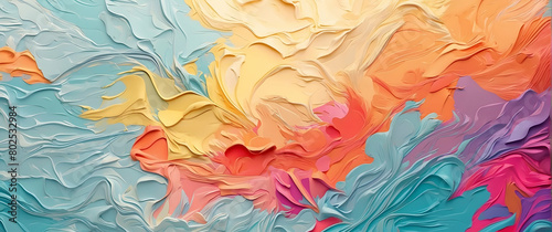 An intricate abstract image bursting with a vibrant palette of flowing colors, offering a sense of creativity and artistic expression