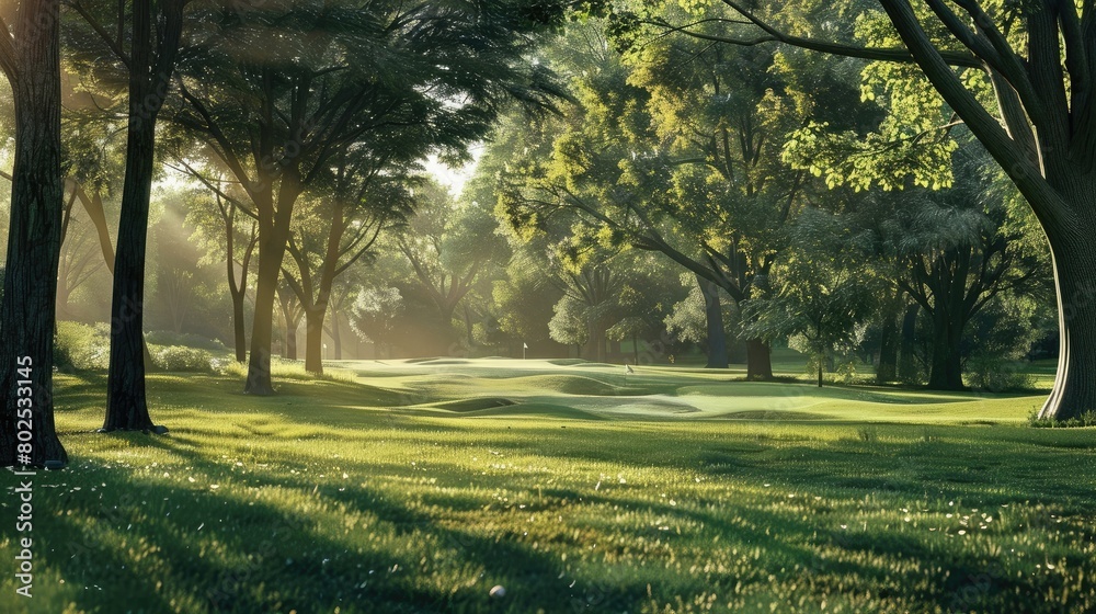 Fototapeta premium Stunning golf course with trees